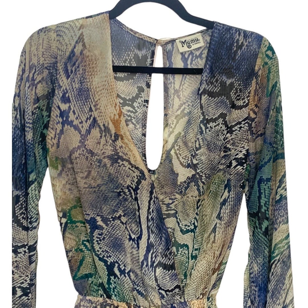 Show Me Your MuMu Rioconda Snakeskin Print‎ Rocky Romper sz XS - Picture 5 of 10